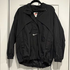 Vintage 90s Windbreaker Jacket Black Size Medium Men